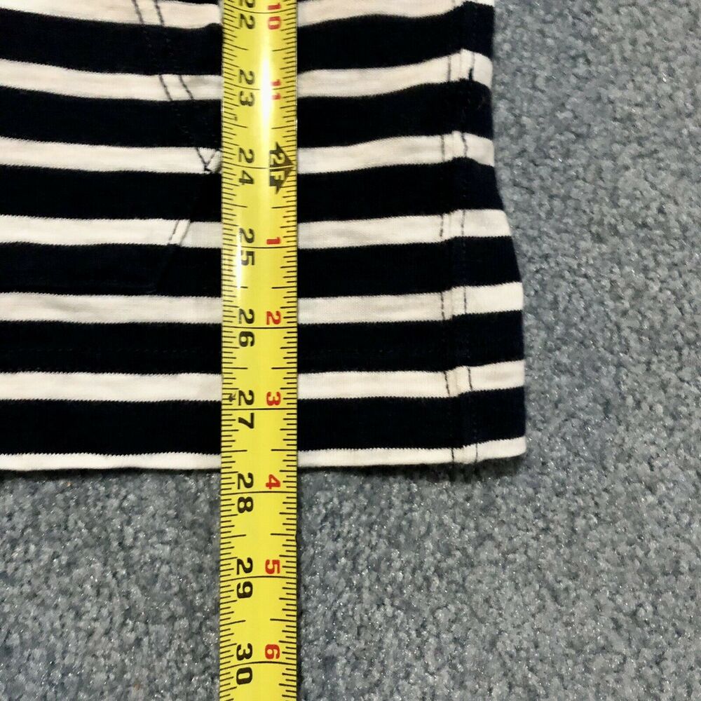 J. Crew Hooded Pullover Small Navy Blue White Stripe Front Pouch Pocket Loose - Picture 8 of 11